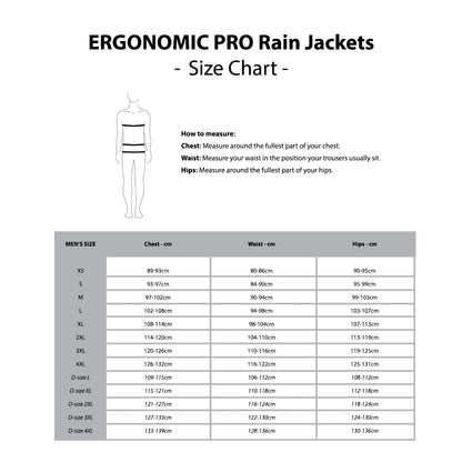 ERGO PRO Size Chart - Mens Jackets