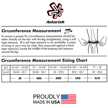 Asterisk Knee Brace Sizing Chart