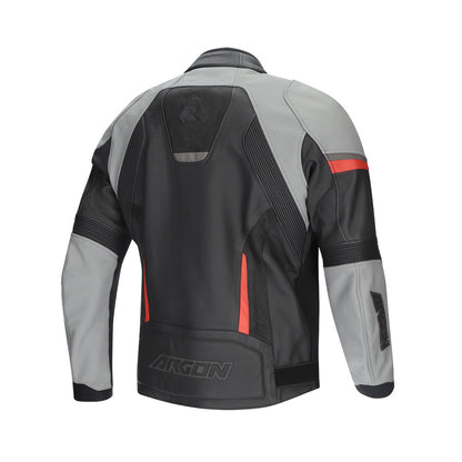 ARGON Scorcher II Leather Jacket - Grey Black Red