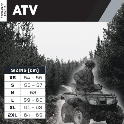 M2R ATV Helmet - size chart