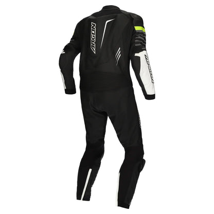 ARGON Pursuit 1-Piece Leather Race Suit - Black White/Hi-vis